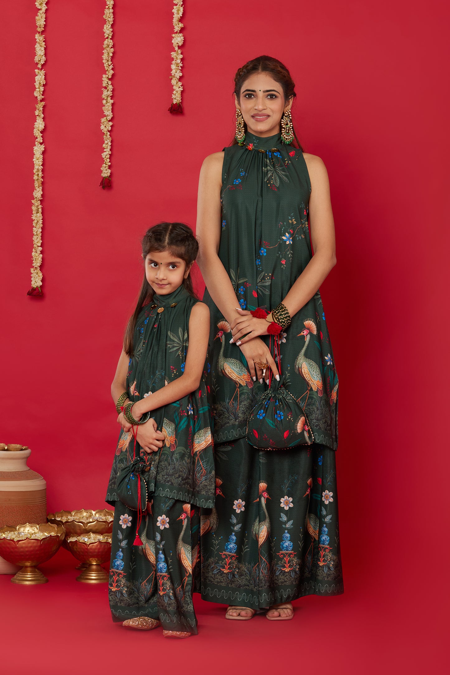 GUL HALTER-NECK KURTA WITH PALAZZO FOR KIDS
