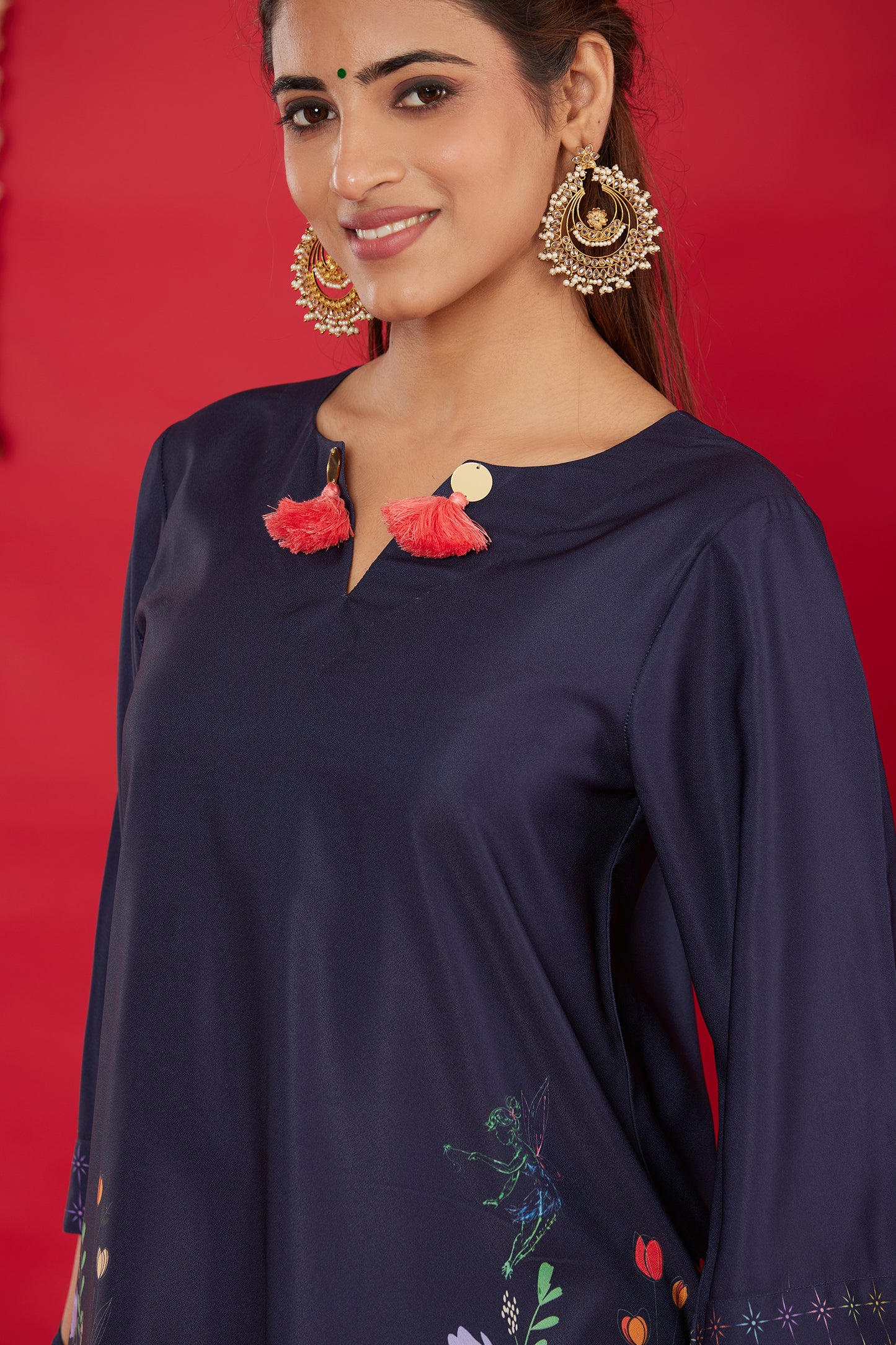 NEELA GULZAAR KURTA WITH PALAZZO AND DUPATTA