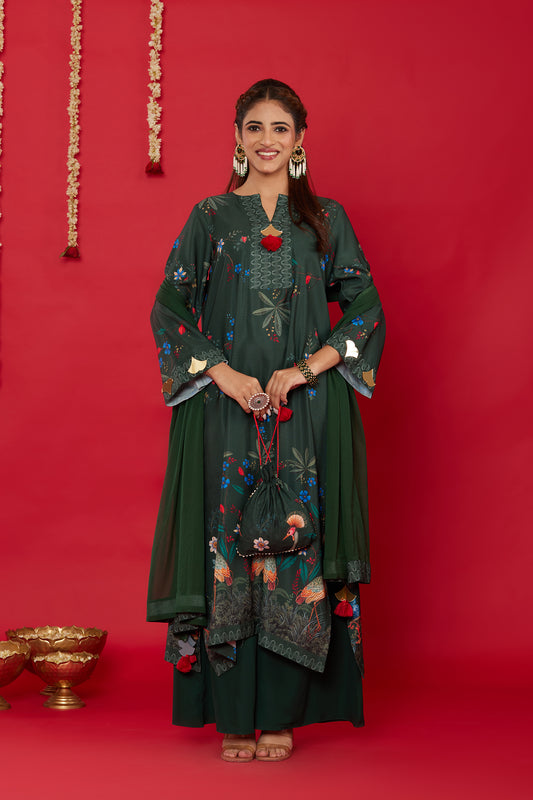 GUL KURTA WITH PALAZZO AND DUPATTA