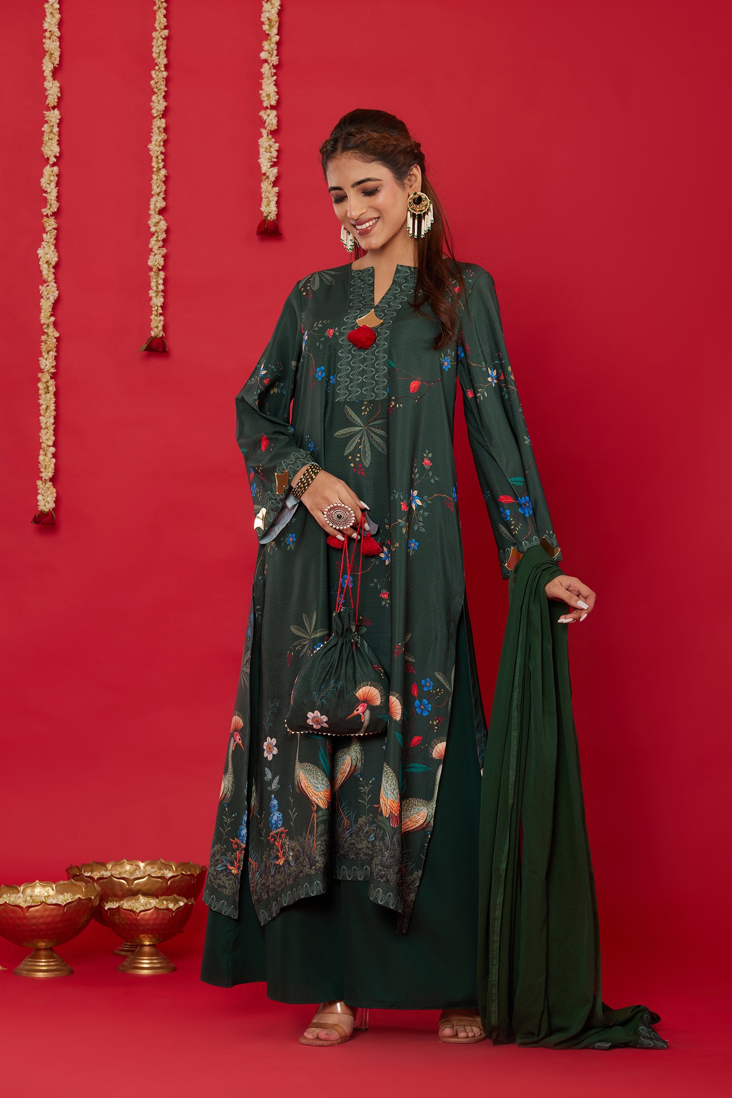 GUL KURTA WITH PALAZZO AND DUPATTA