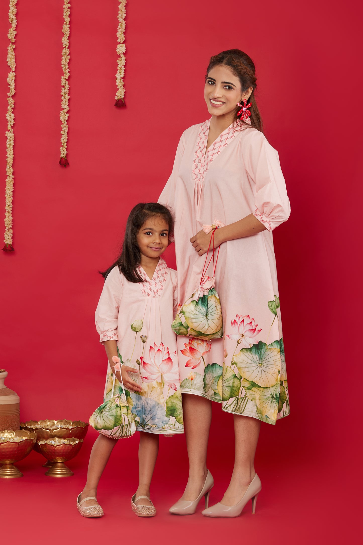 LOTUS BLOOM COTTON KIDS DRESS