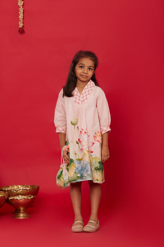 LOTUS BLOOM COTTON KIDS DRESS