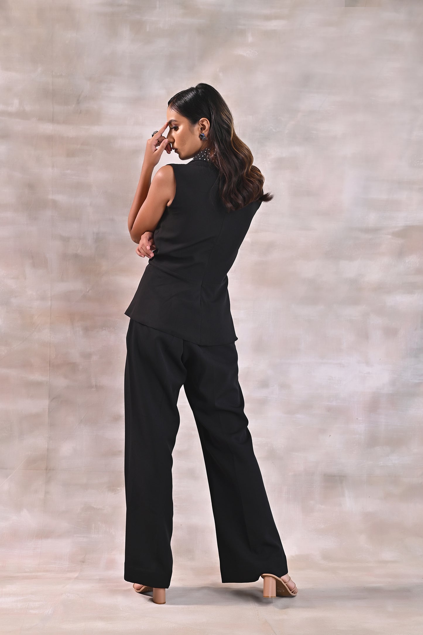 Drape Top with Flared Pants