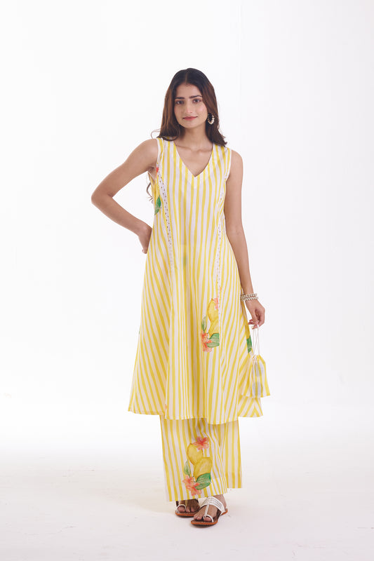 LEMON CANDY CRUSH SLEEVELESS CO-ORD SET