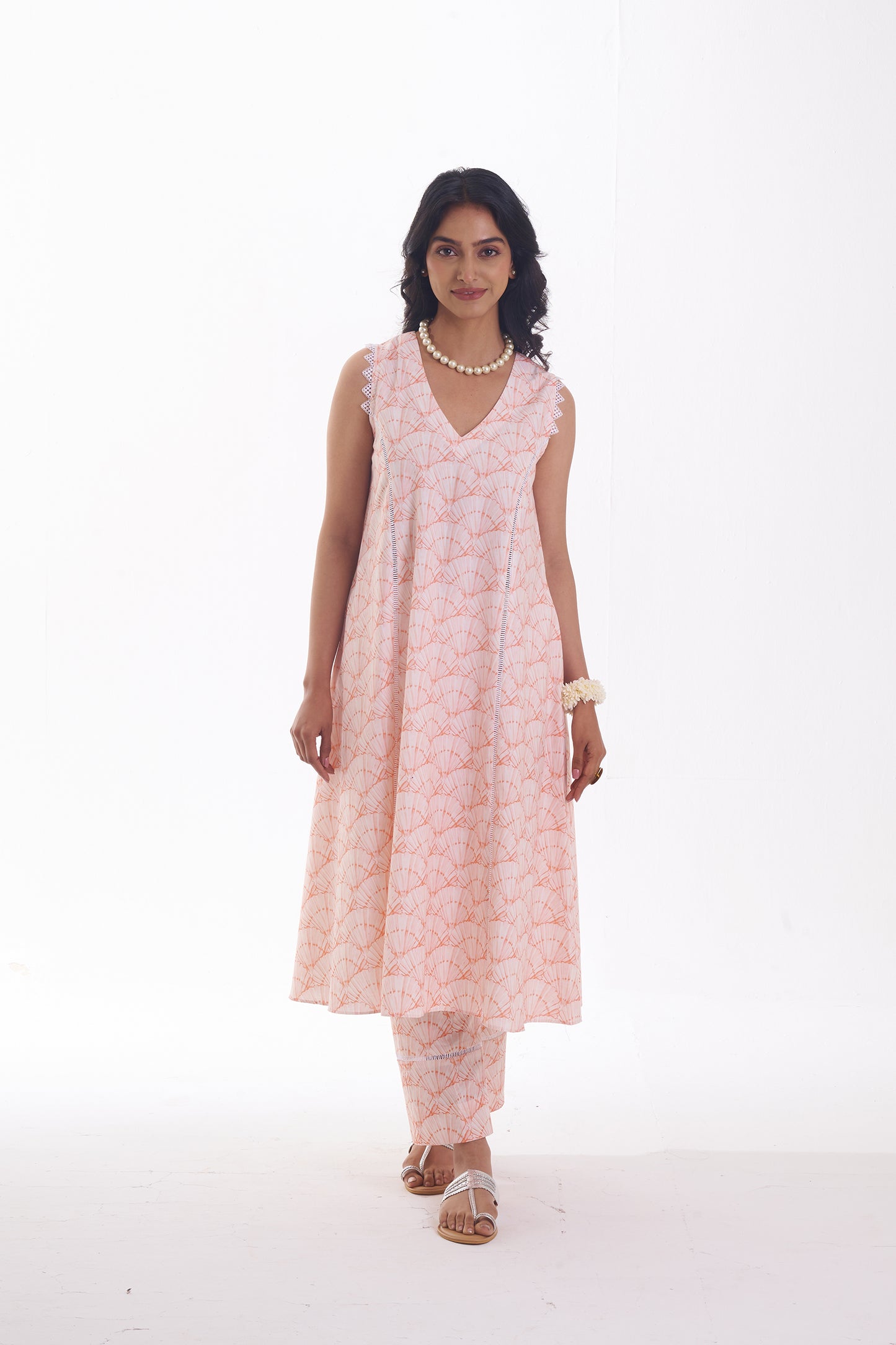 CORAL BLOOM SLEEVELESS CO-ORD SET