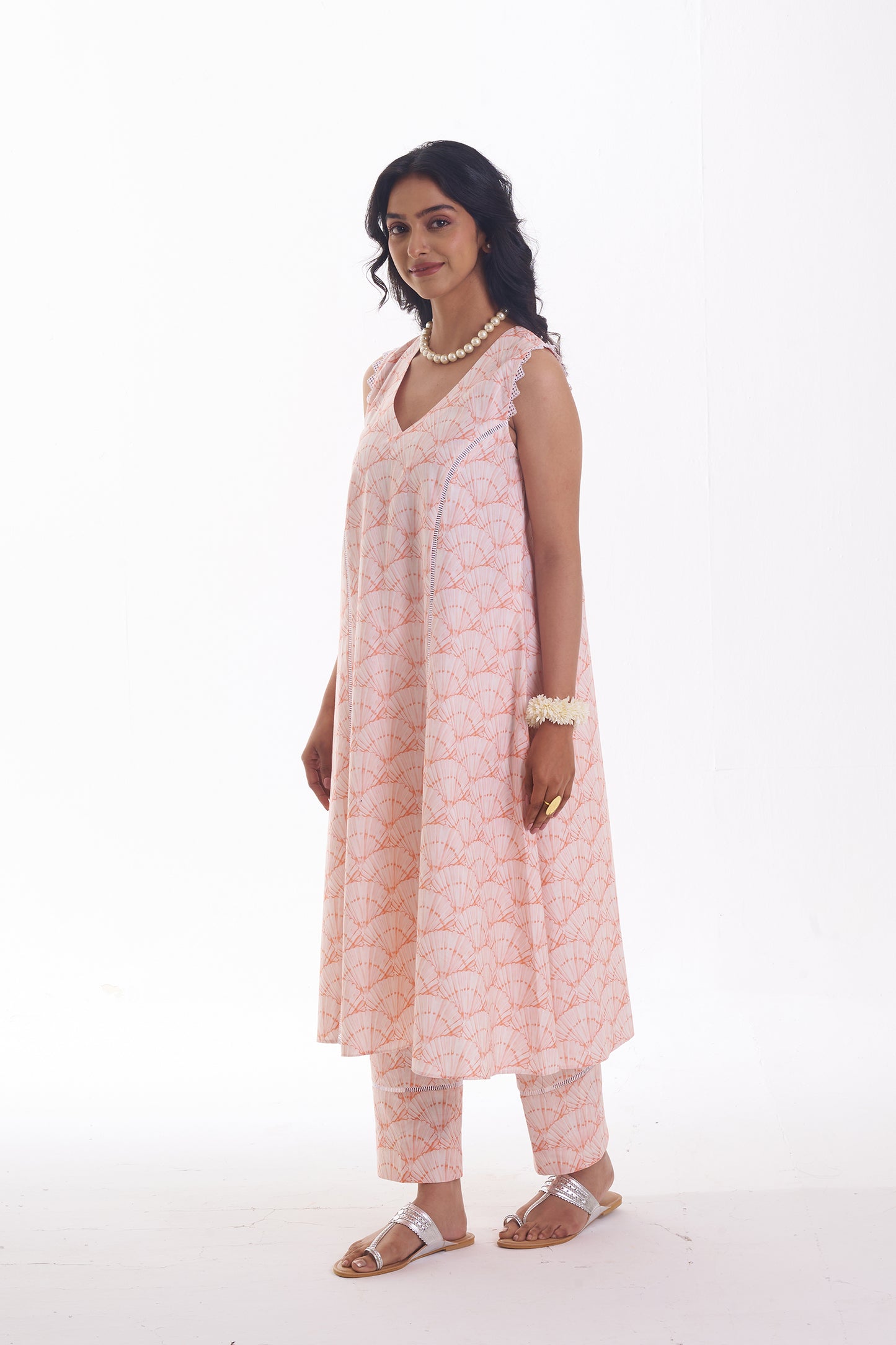 CORAL BLOOM SLEEVELESS CO-ORD SET