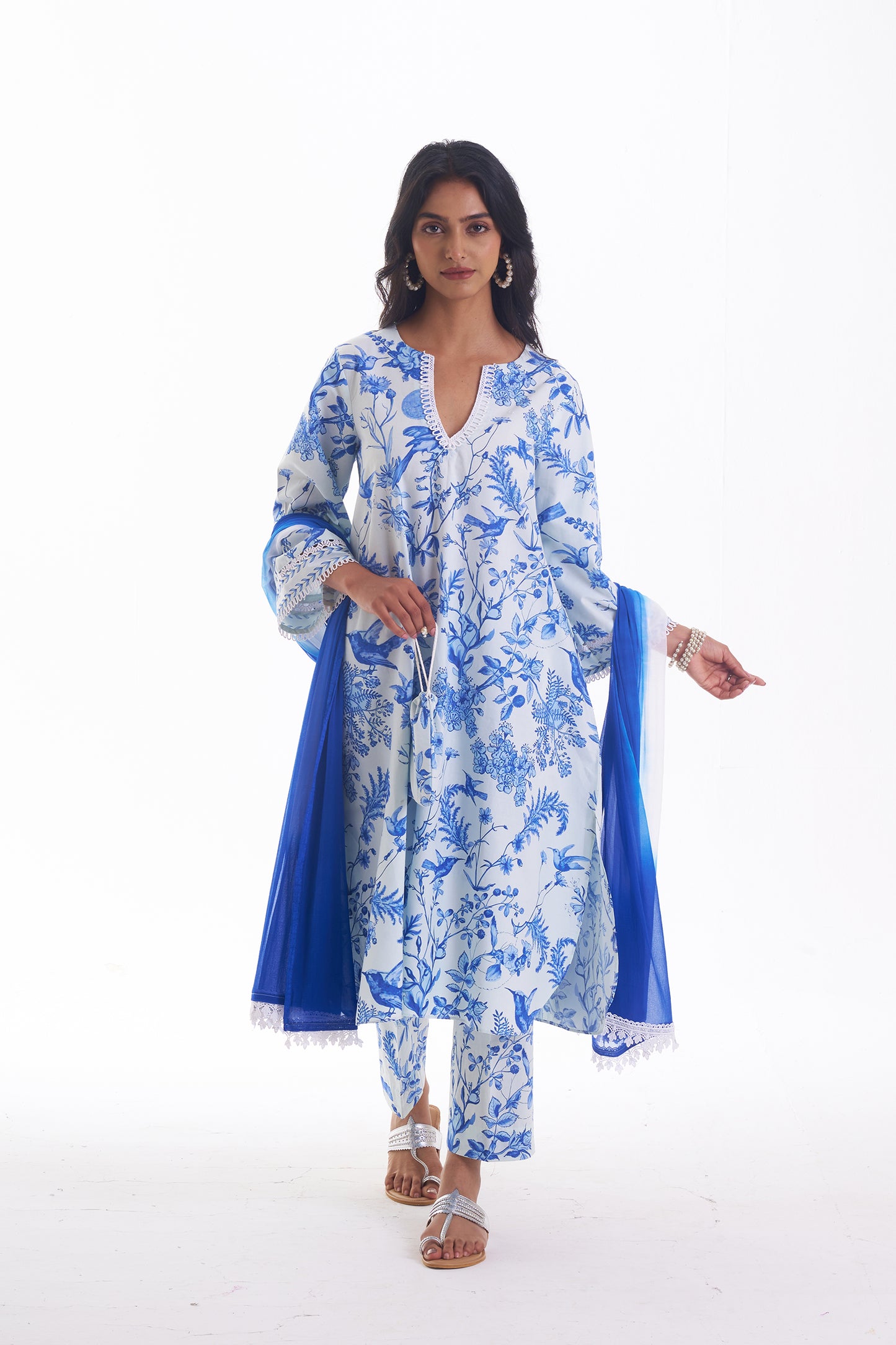AZURE TOILE A LINE SUIT SET