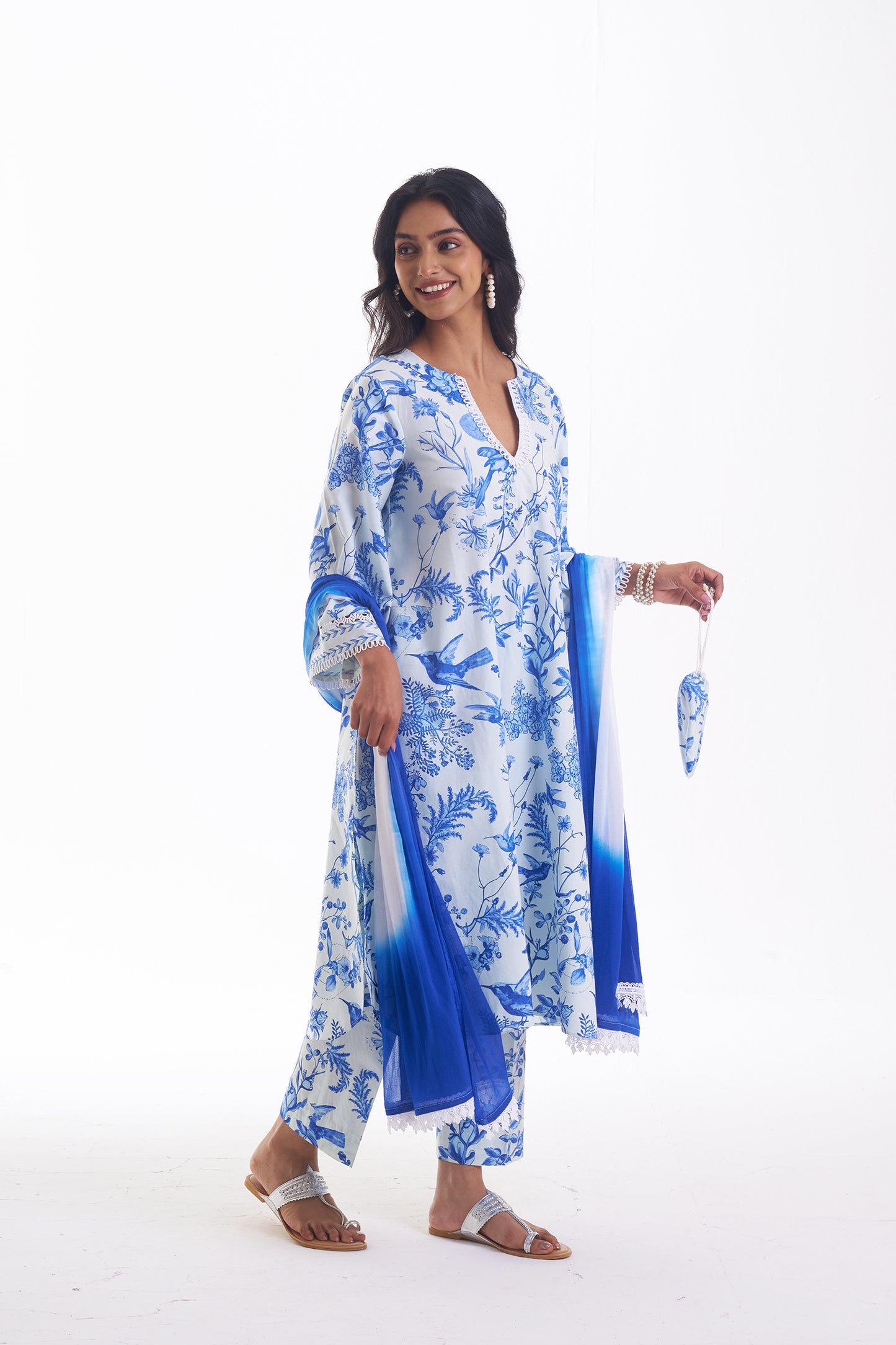 AZURE TOILE A LINE SUIT SET