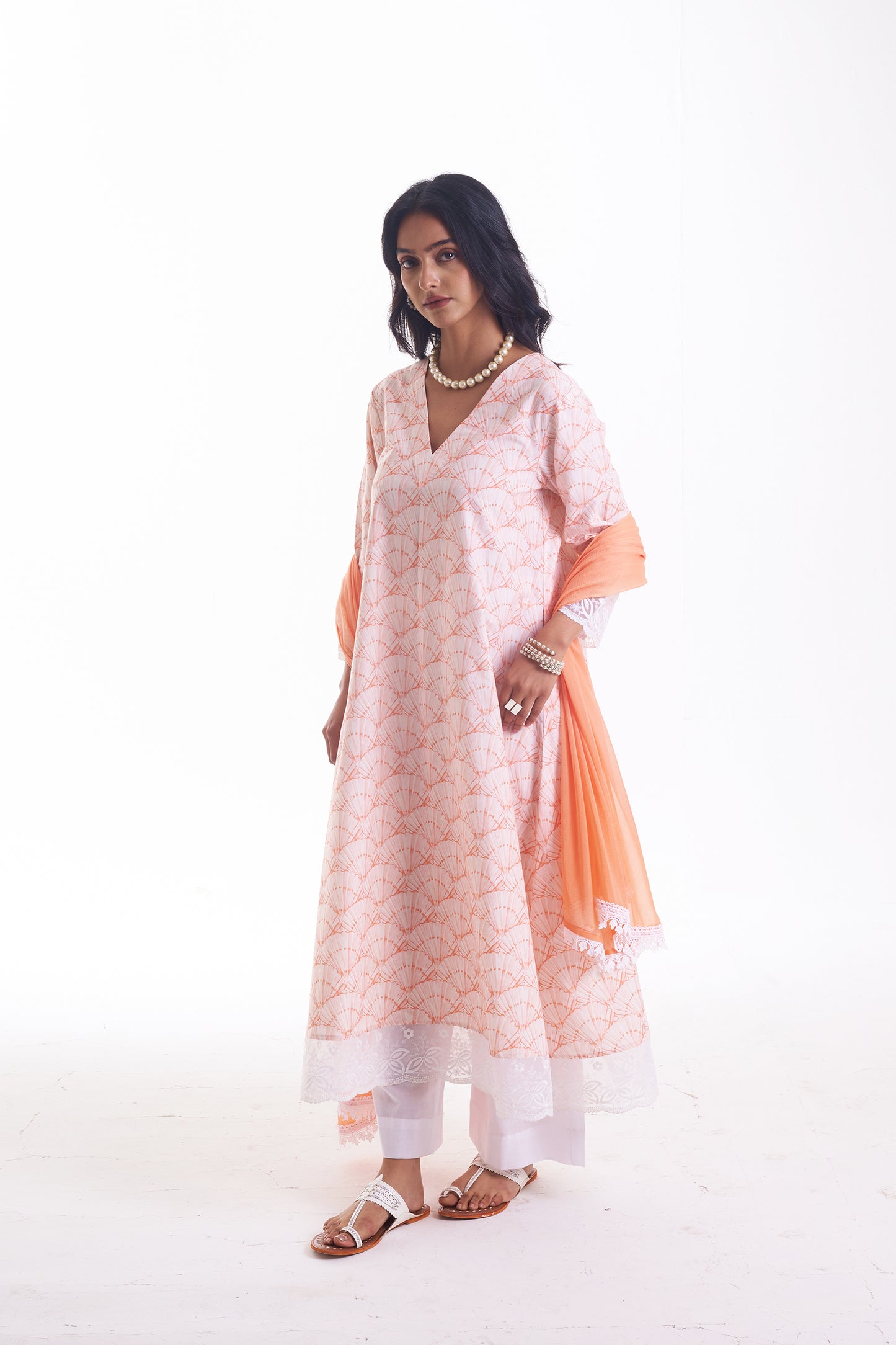 CORAL BLOOM A- LINE SUIT SET