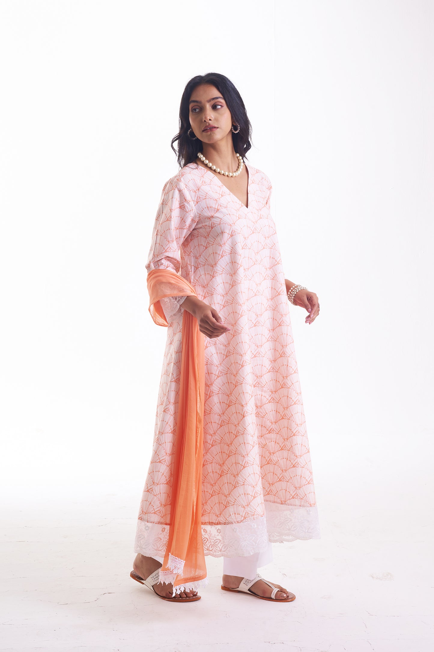 CORAL BLOOM A- LINE SUIT SET