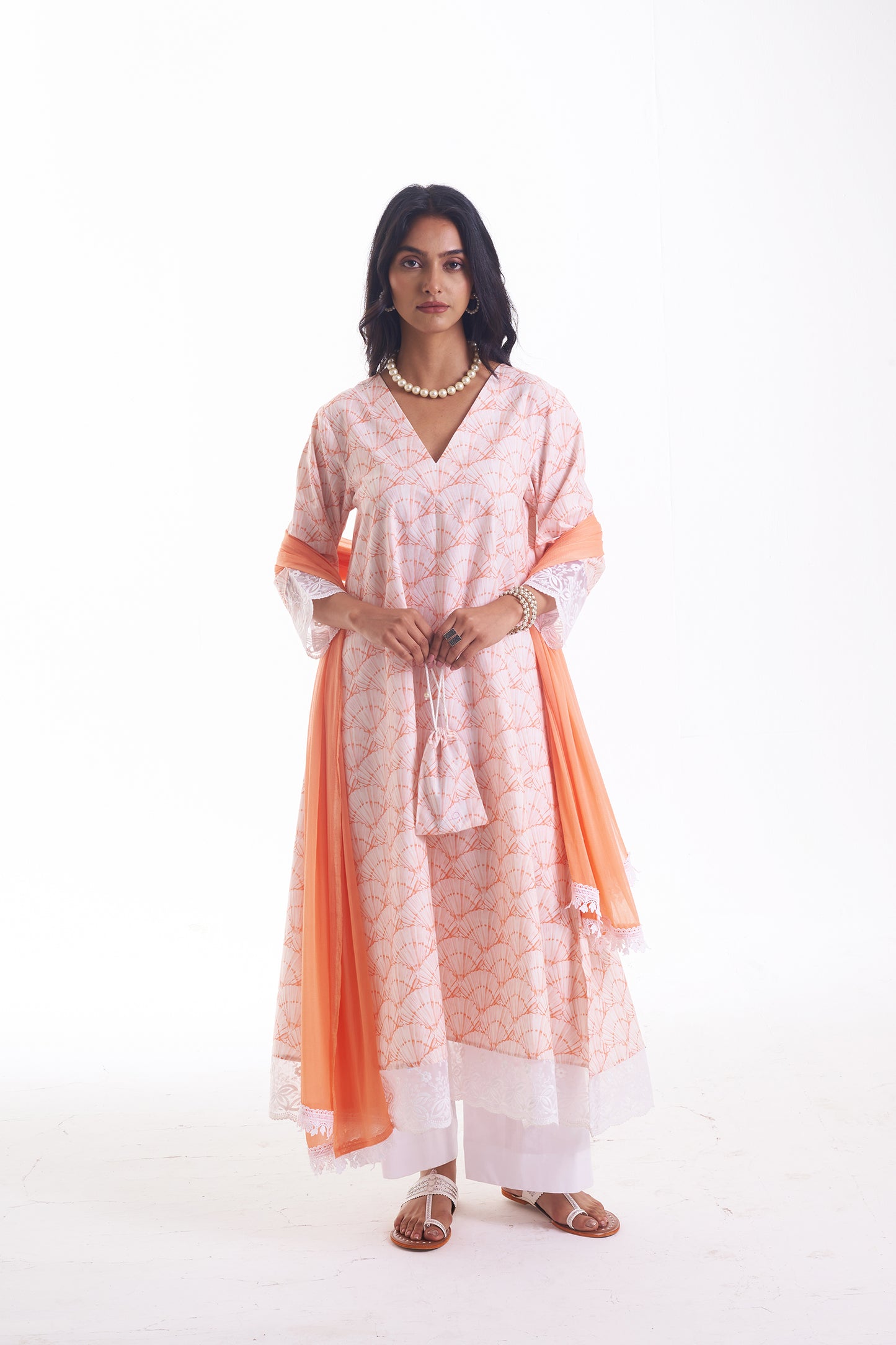 CORAL BLOOM A- LINE SUIT SET