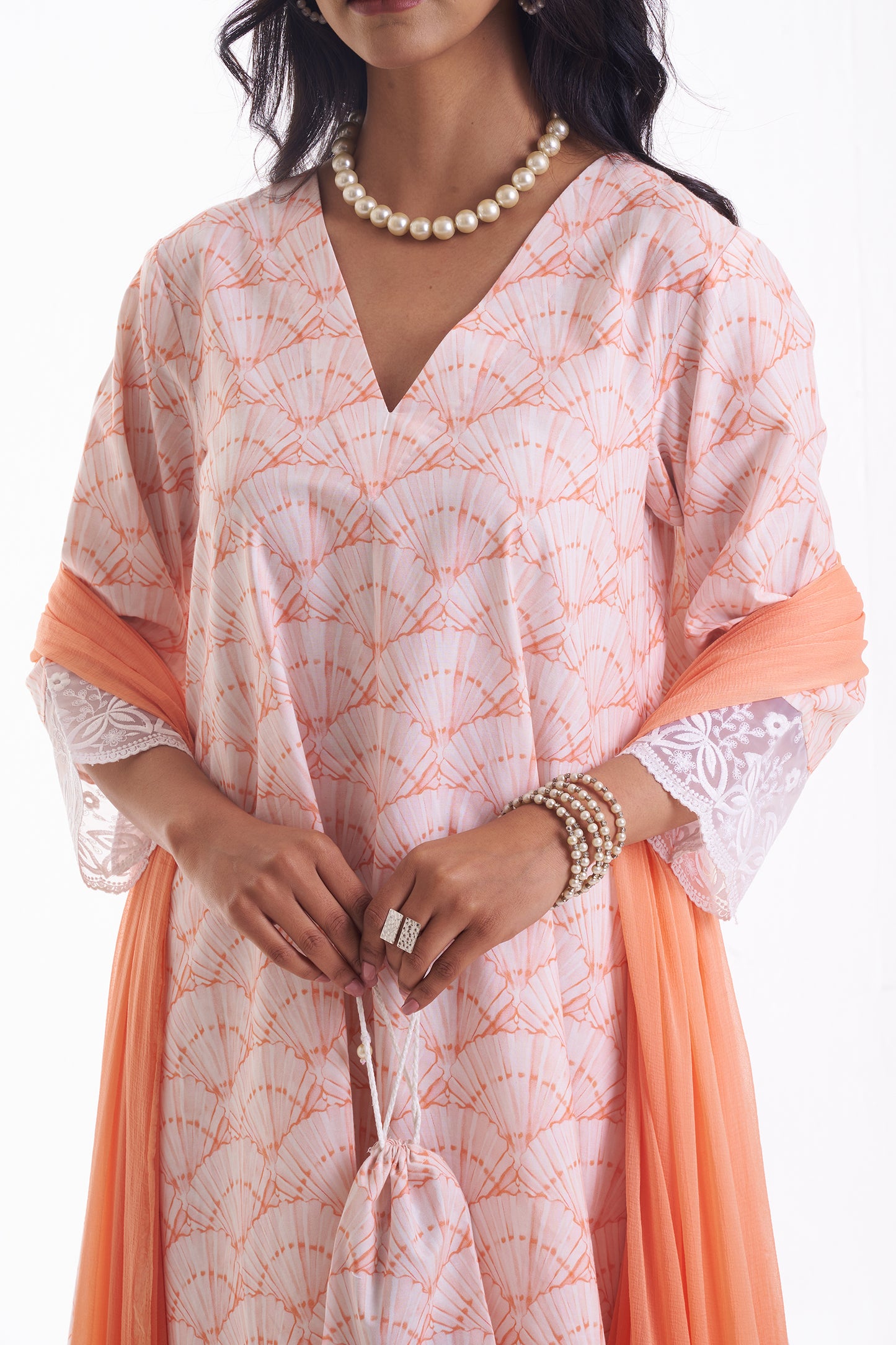 CORAL BLOOM A- LINE SUIT SET