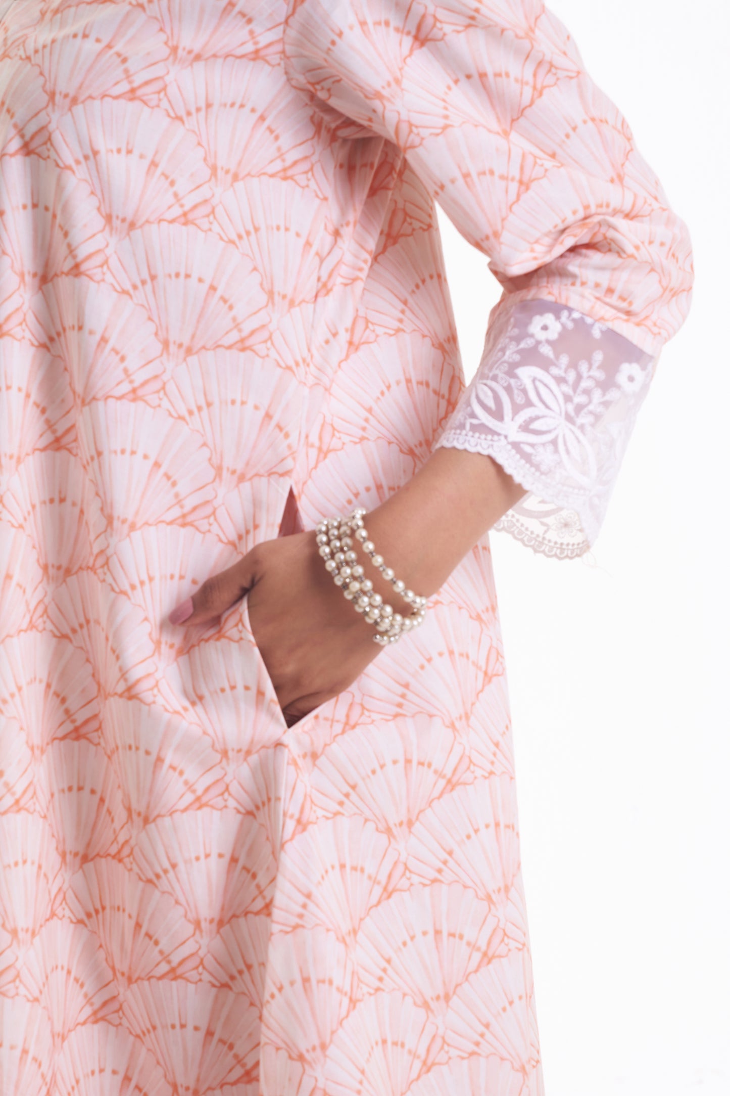 CORAL BLOOM A- LINE SUIT SET