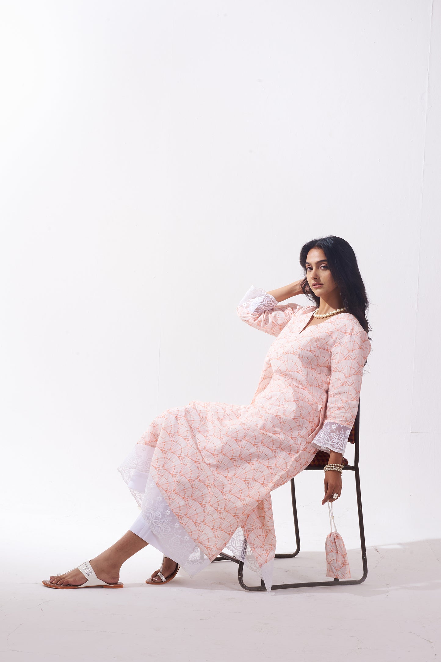 CORAL BLOOM A- LINE SUIT SET