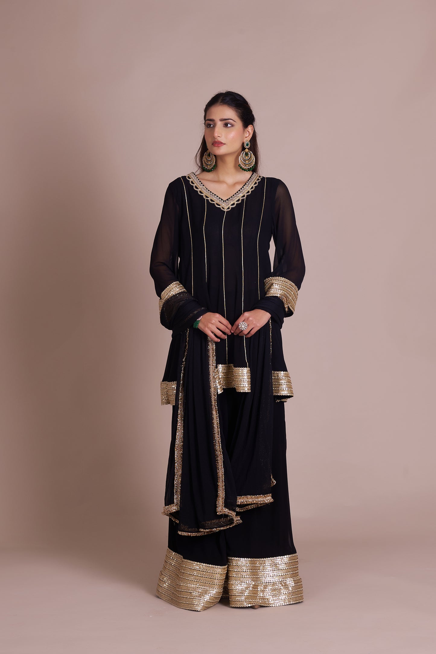 Siyaah Short Peplum Suit Set