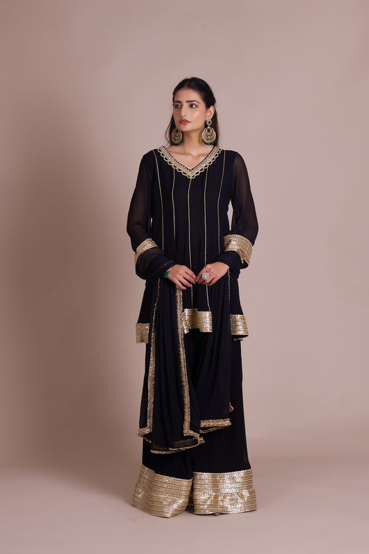 Siyaah Short Peplum Suit Set