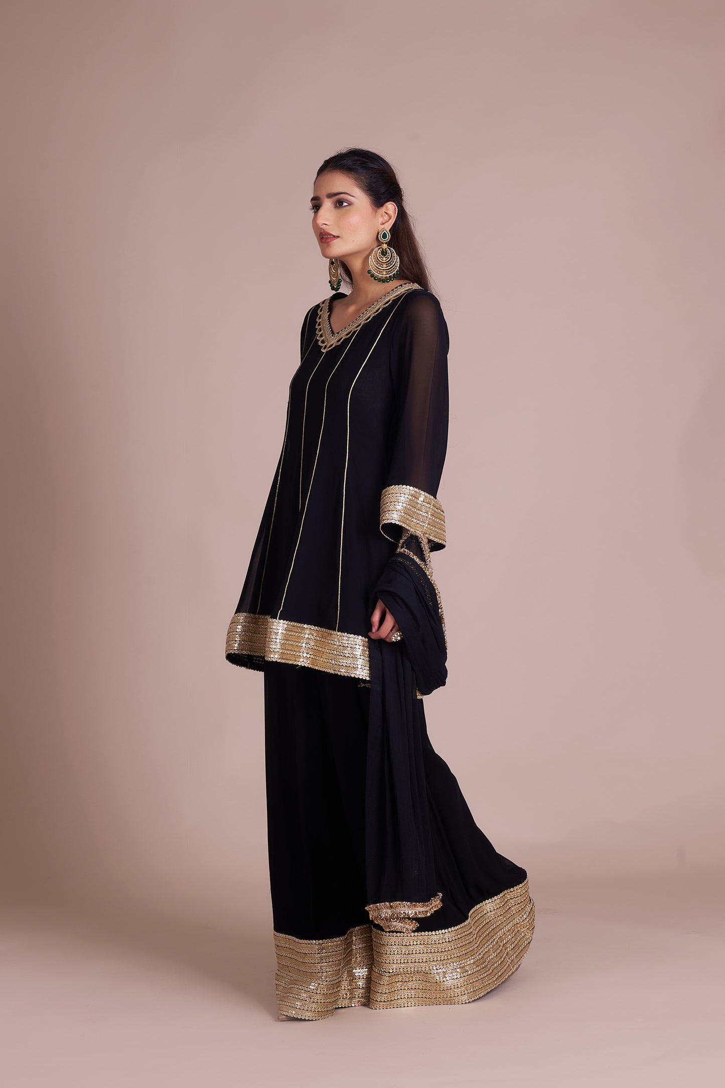 Siyaah Short Peplum Suit Set