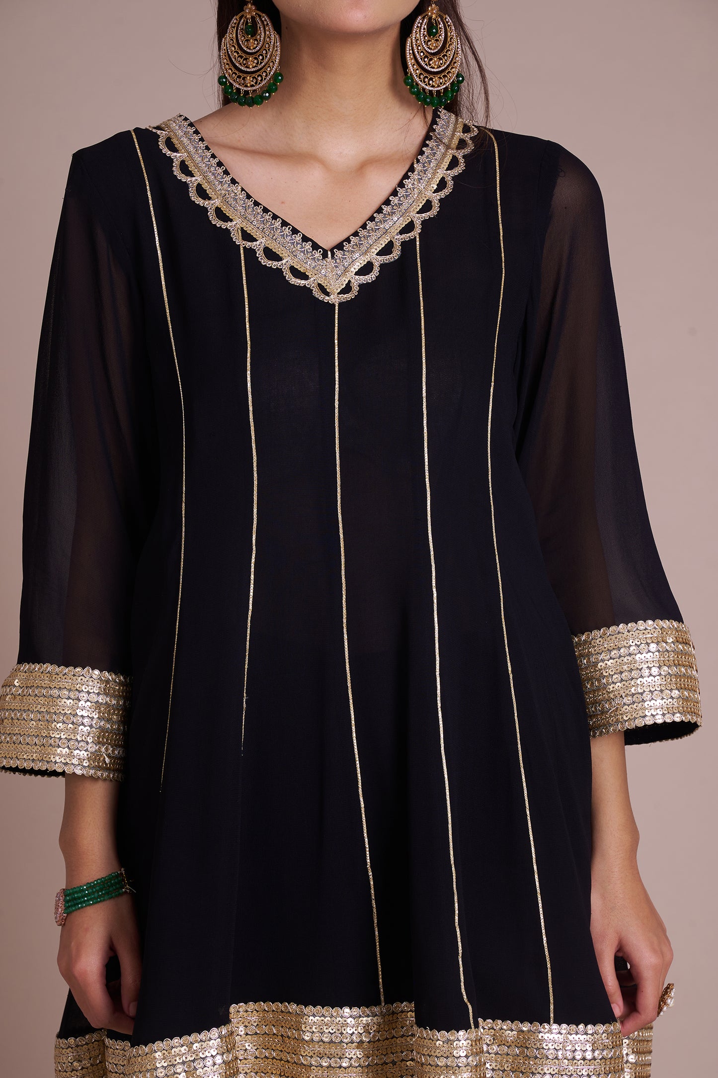 Siyaah Short Peplum Suit Set