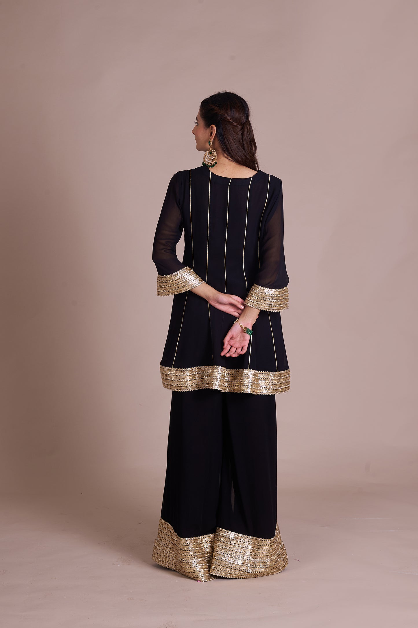 Siyaah Short Peplum Suit Set