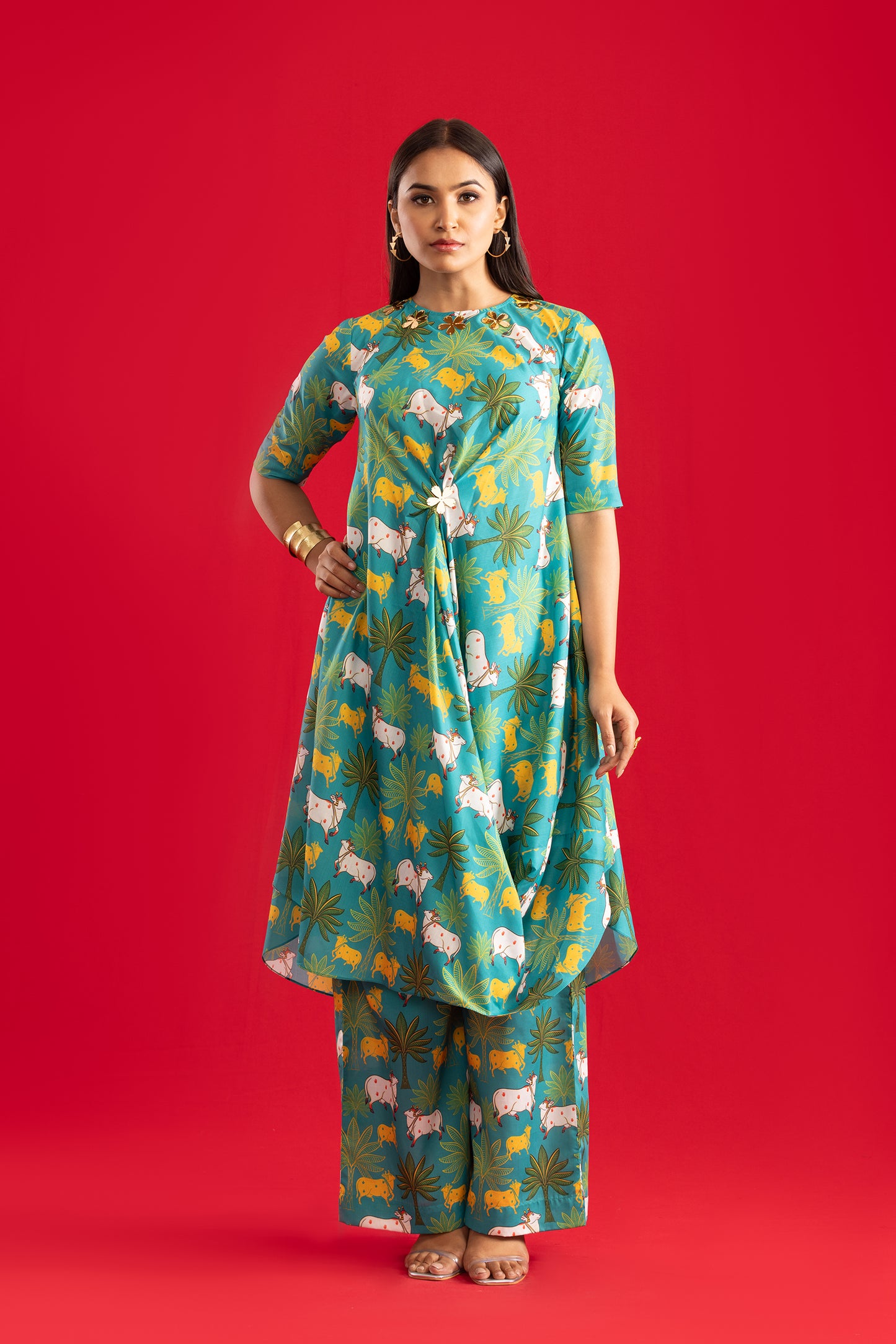 Cowl Kurta with Pants