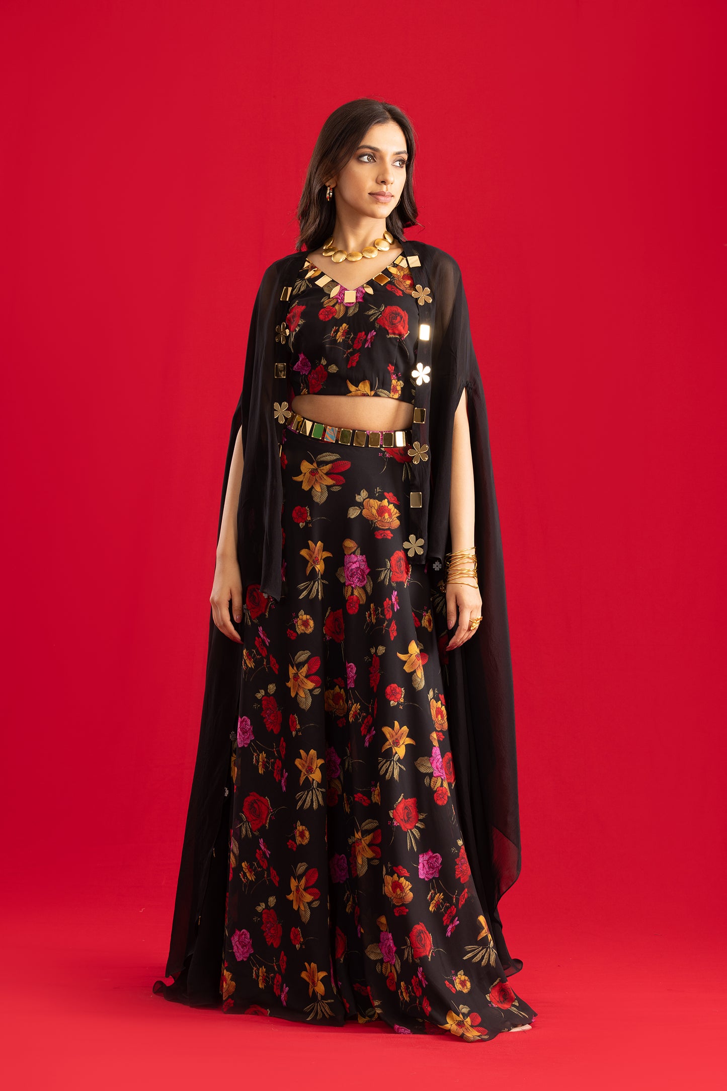 Lehenga with Cape