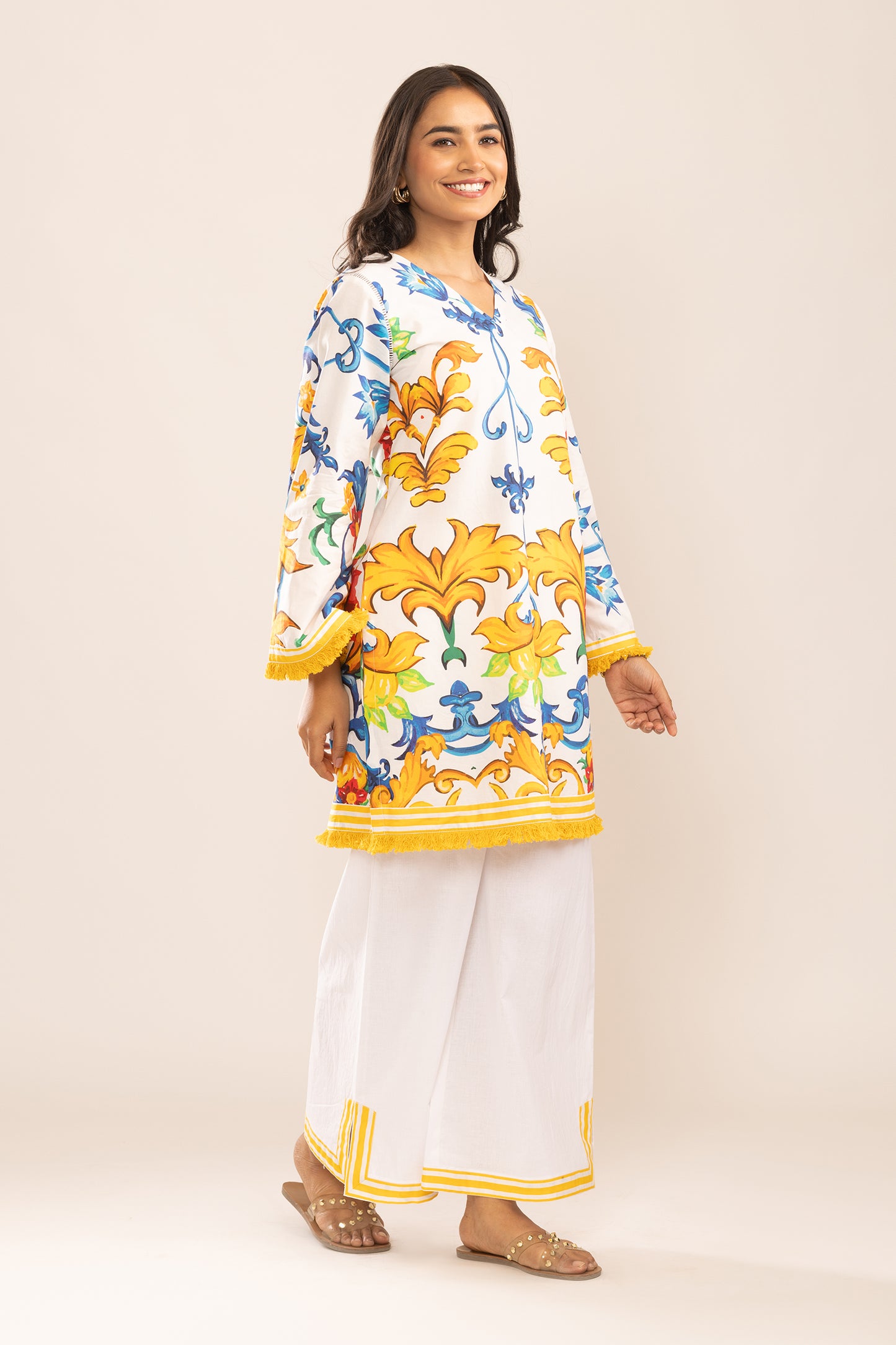 SUNSHINE STORIES KURTA WITH PALAZZO AND DUPATTA