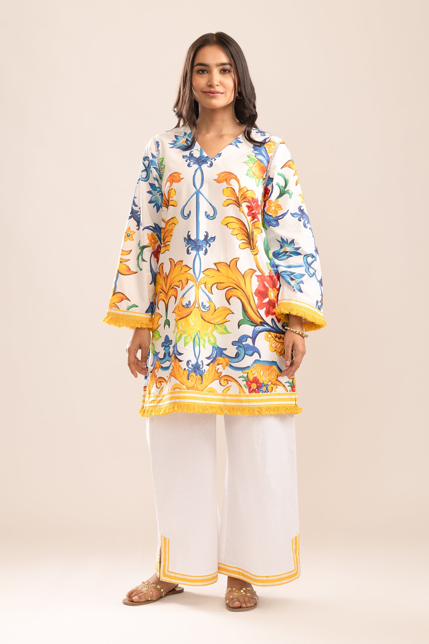 SUNSHINE STORIES KURTA WITH PALAZZO AND DUPATTA
